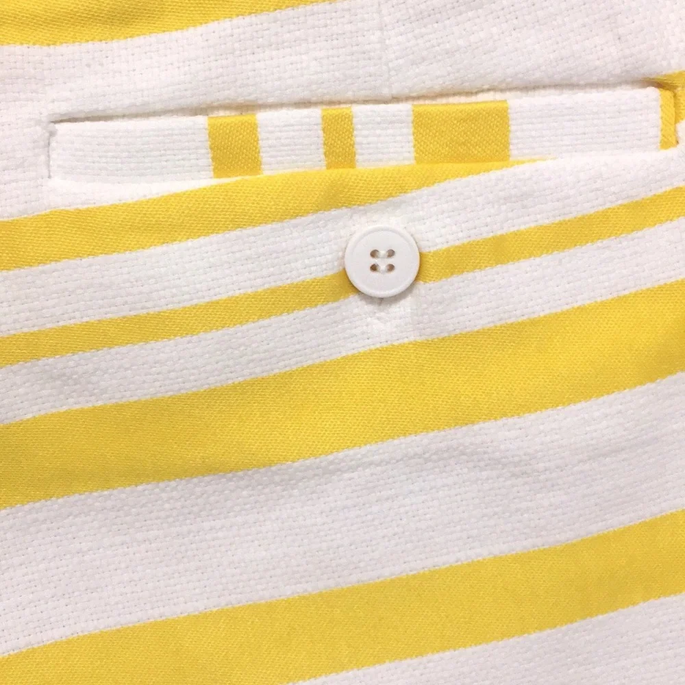 New York & Co. Yellow Striped Shorts
